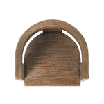 Soren Solid Reclaimed Elm Sculptural Accent Curved Dining Chair, Heritage Medium-Dark Brown