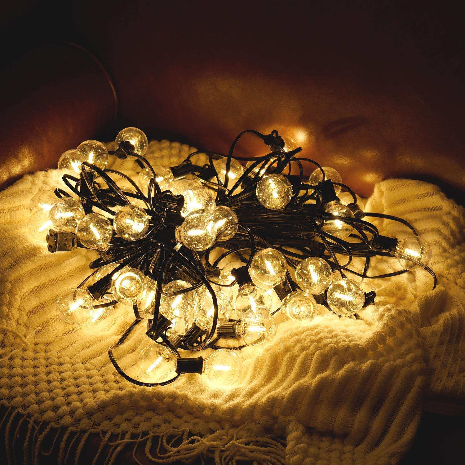 98FT LED Outdoor String Lights with 50 Shatterproof Bulbs