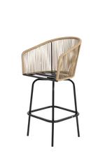 Outdoor Bar Stools Set of 4 with Armrests and Backrest