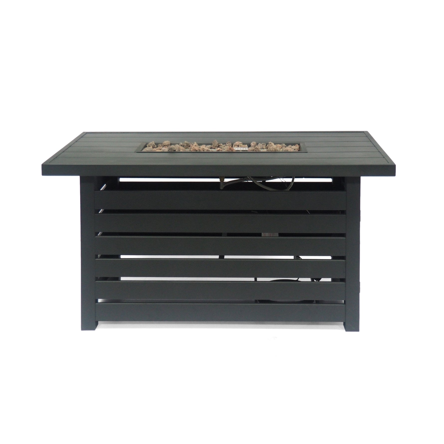 Rectangular Iron Fire Pit - 30,000 BTU - Tank Cover Inside