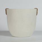 Round Concrete Planter Set of 2, Large Handmade Off White Pots