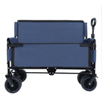 3-in-1 Convertible Folding Wagon Cart with Bench Seat & Storage