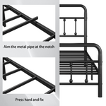 Metal Full Size Bed Frame with Headboard and Under Bed Storage
