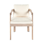7 Pieces Acacia Wood Outdoor Dining Set with Cream Cushions