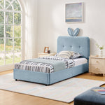 Twin Size Kids Upholstered Bed with Oversized Rabbit Ear Headboard