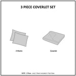 3 Piece Reversible Scalloped Edge Quilt Set White King/Cal King