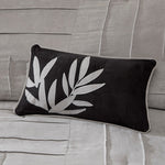 7 Piece Faux Suede Comforter Set Grey Queen