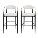 Upholstered Bar Stools with Backs for Kitchen Island (Set of 2) - Beige