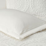 Full/Queen Embroidered Medallion Faux Fur Ultra Plush Comforter Mini Set