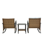 3pcs Rocking Rattan Set - Grey