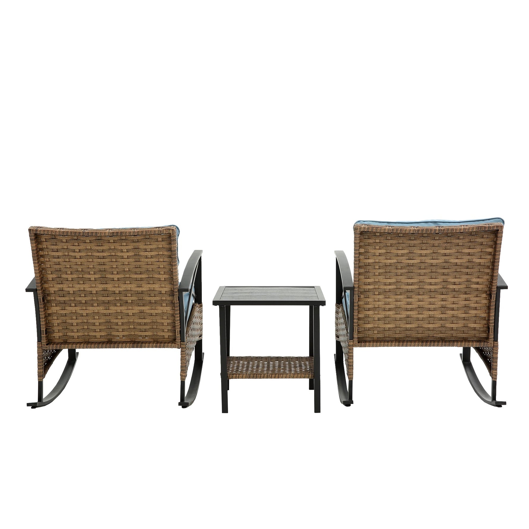 3pcs Rocking Rattan Set - Grey