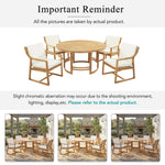 Outdoor Dining Set 5-Piece Patio Table And Chairs Set with Umbrella Hole