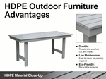 HDPE Outdoor Patio Dining Set - Table and Six Chairs