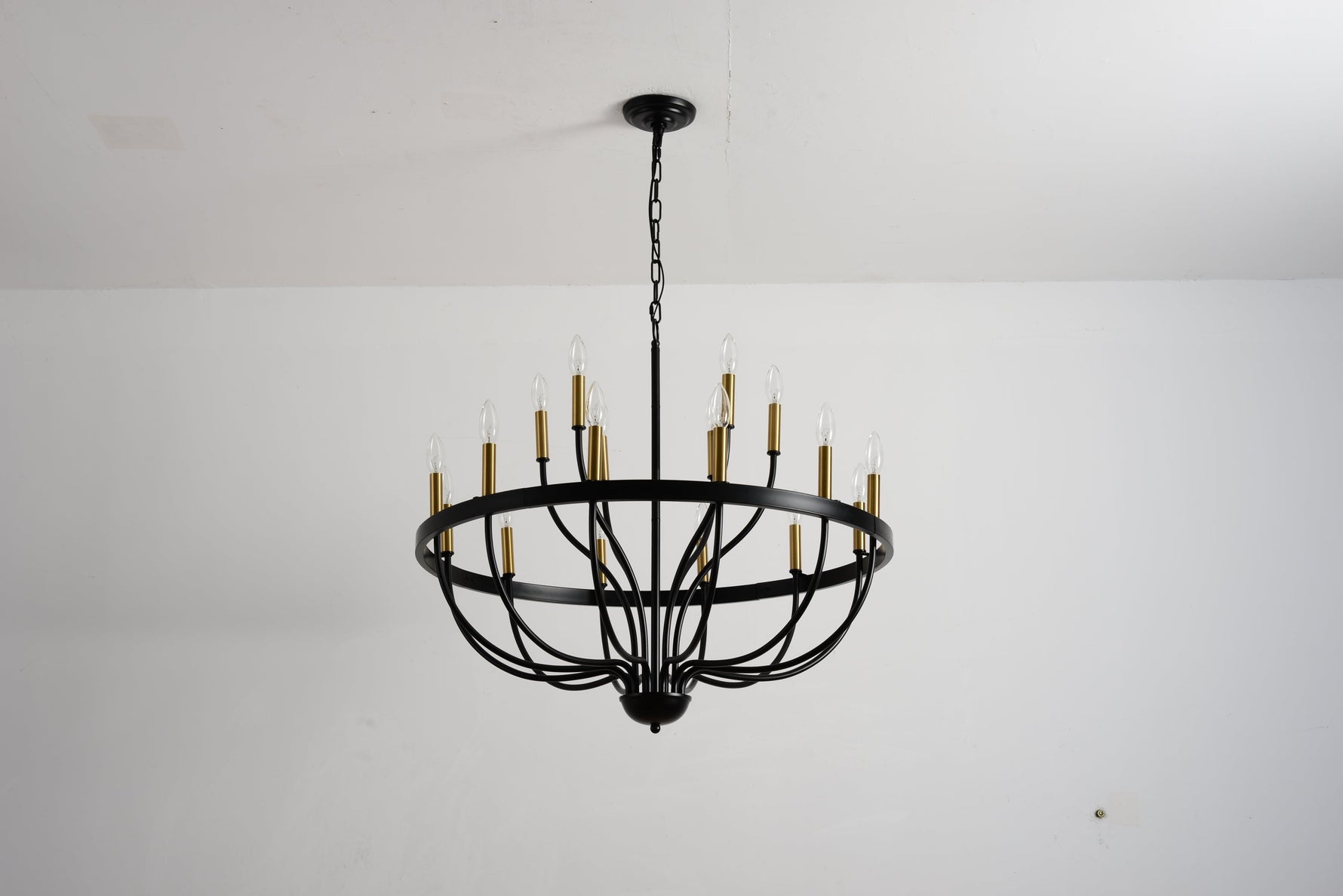 15-Light Industrial Iron Candle Chandelier Modern Farmhouse Pendant Light