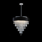 18-inch Modern Crystal Chandelier with Black Velvet Shade