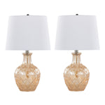 Gloria Round 20" Contemporary Glass Accent Lamp - Set of 2