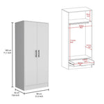 Canaan 2-Piece Bedroom Set, Armoire + Dresser, White