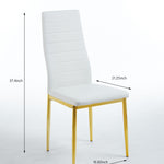 Dining Chair Set of 4 - Gold / White