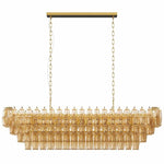 Modern Chandeliers for Dining Room, 54" Large Rectangle Gold Kitchen Chandelier Over Table