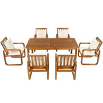 7 Pieces Patio Dining Set Outdoor Dining Table and Chairs
