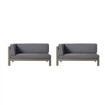 Aura 2 Piece Outdoor Set With X Back Left Bench And Corner - Dark Gray