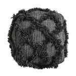 Jumanji Handcrafted Wool and Cotton Pouf - Brown