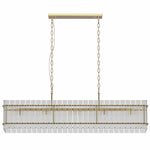 Modern Rectangular Crystal Glass 10-Light Chandelier