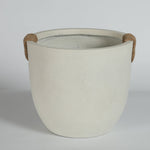 Round Concrete Planter Set of 2, Large Handmade Off White Pots