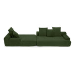 Modern Upholstered L-Shape Sectional Sofa Velvet Green