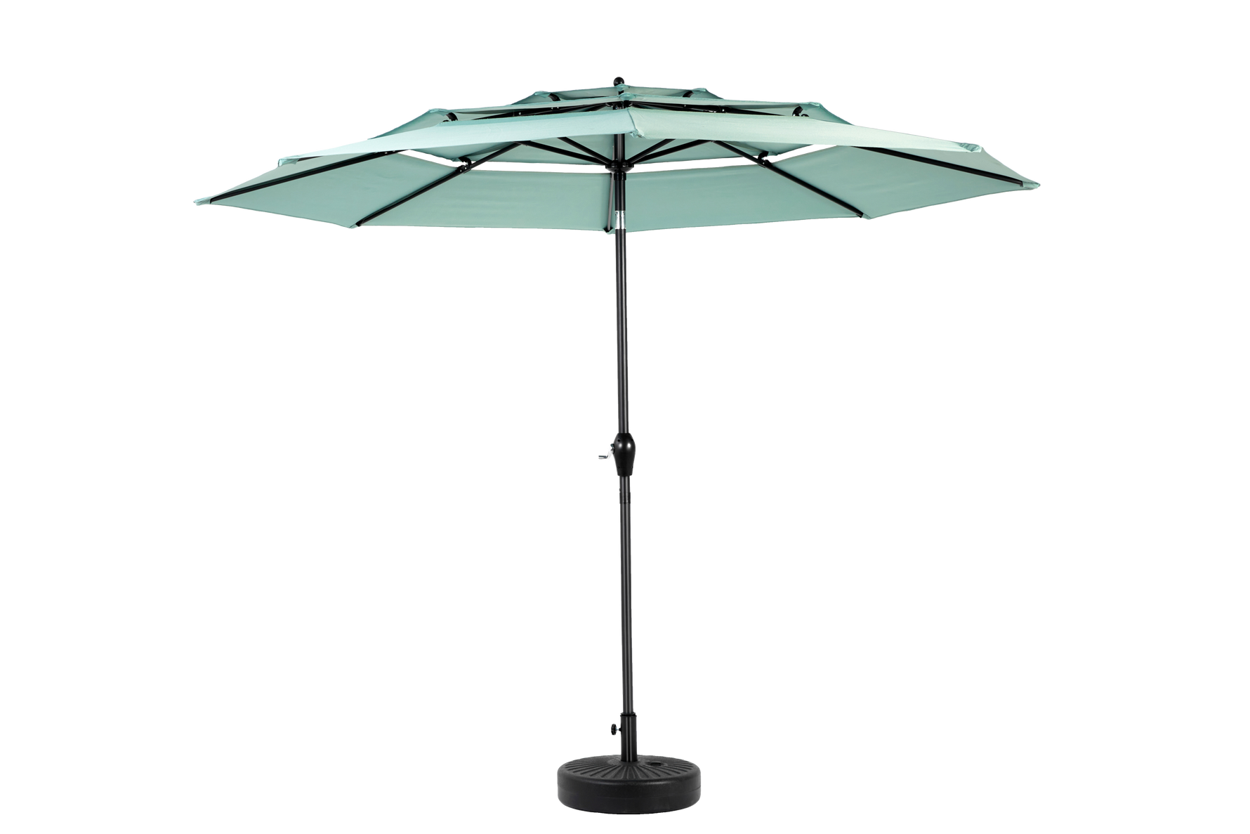 Aluminium 10ft 3 Tier Auto-Tilt Outdoor Patio Umbrella - Light Green