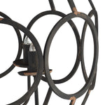 4 Light Metal Chandelier in Black Iron with Adjustable Chain