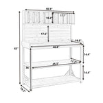 TOPMAX 65" Large Wooden Farmhouse Rustic Outdoor Potting Bench Table