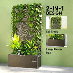 Trellis Planter with Spacious Metal Box and Efficient Drainage