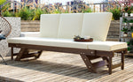 TOPMAX Outdoor Adjustable Patio Wooden Daybed Sofa Chaise Lounge
