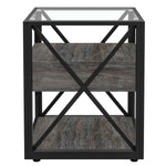 Set of 2 Modern End Tables with Drawer - Nightstand