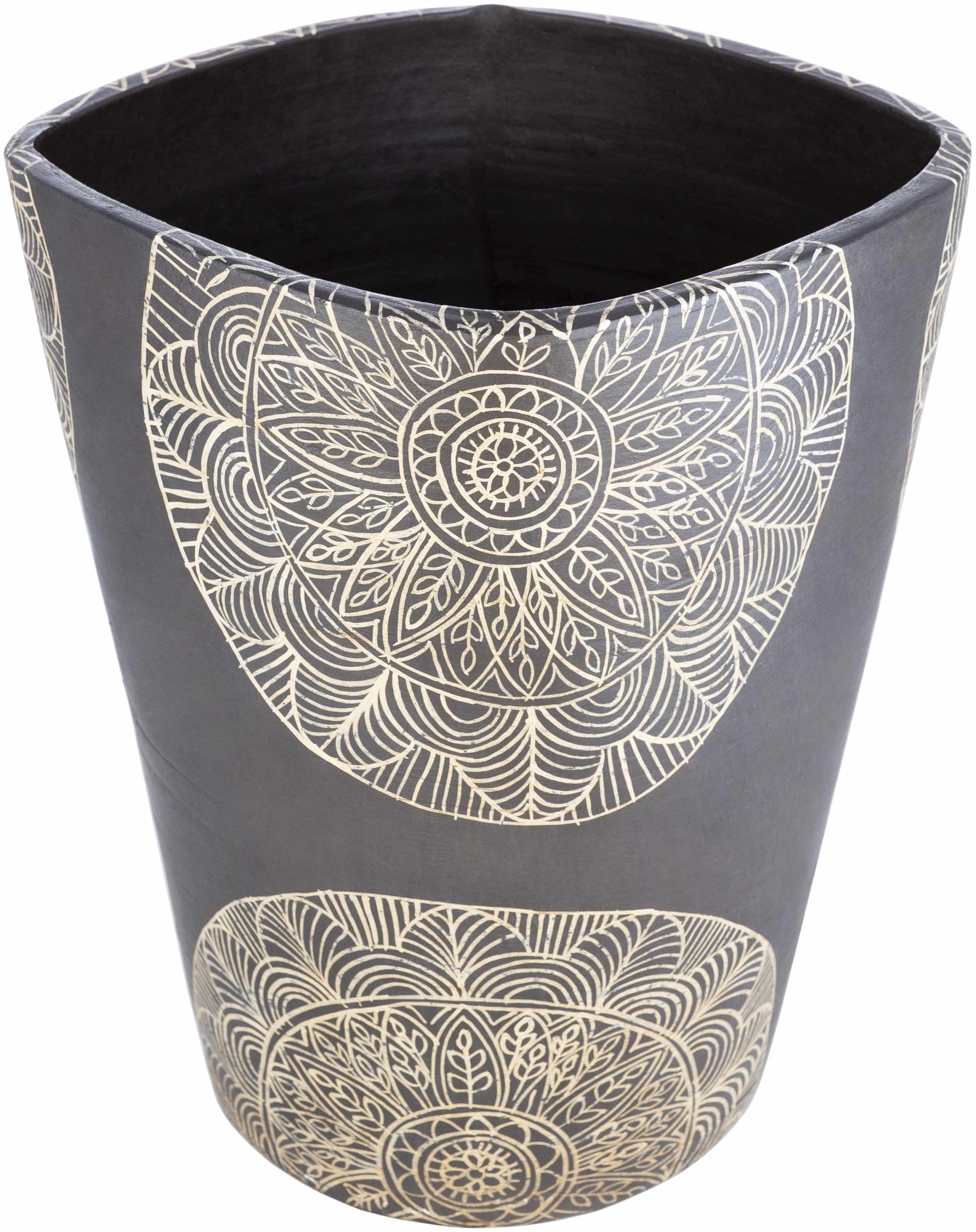 Hearst Terracotta Geometric Black Planter - Clearance