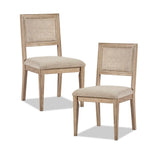 Armless Dining Chair with Cane Back and Tapered Wood Legs - Set of 2