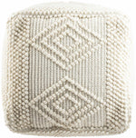 Aveley Beige Cotton Knitted Pouf