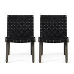 Lounge Chair with Stunning Rope Weave Design, Set of 2 - Black