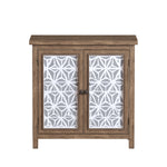 Rustic Natural Aged Brown Solid Wood Transitional Storage Cabinet – 31.89'