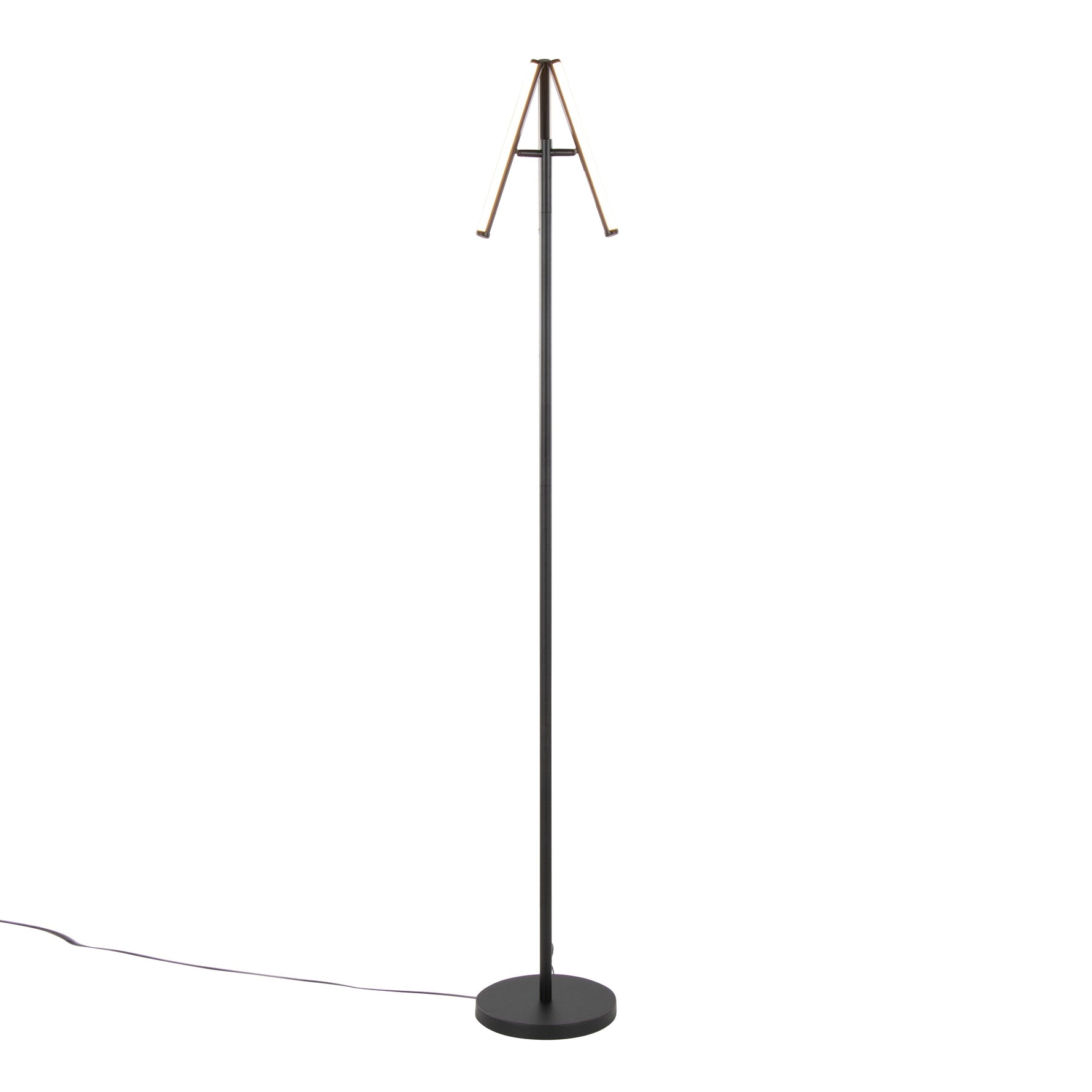 Icicle 65' Modern Swivel Floor Lamp in Black Metal