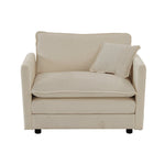 2-Piece Upholstered Living Room Sectional Sofa Set in Beige Chenille