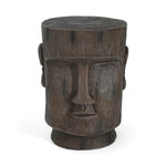 Outdoor Side Table Easter Island Moai Statue Pedestal