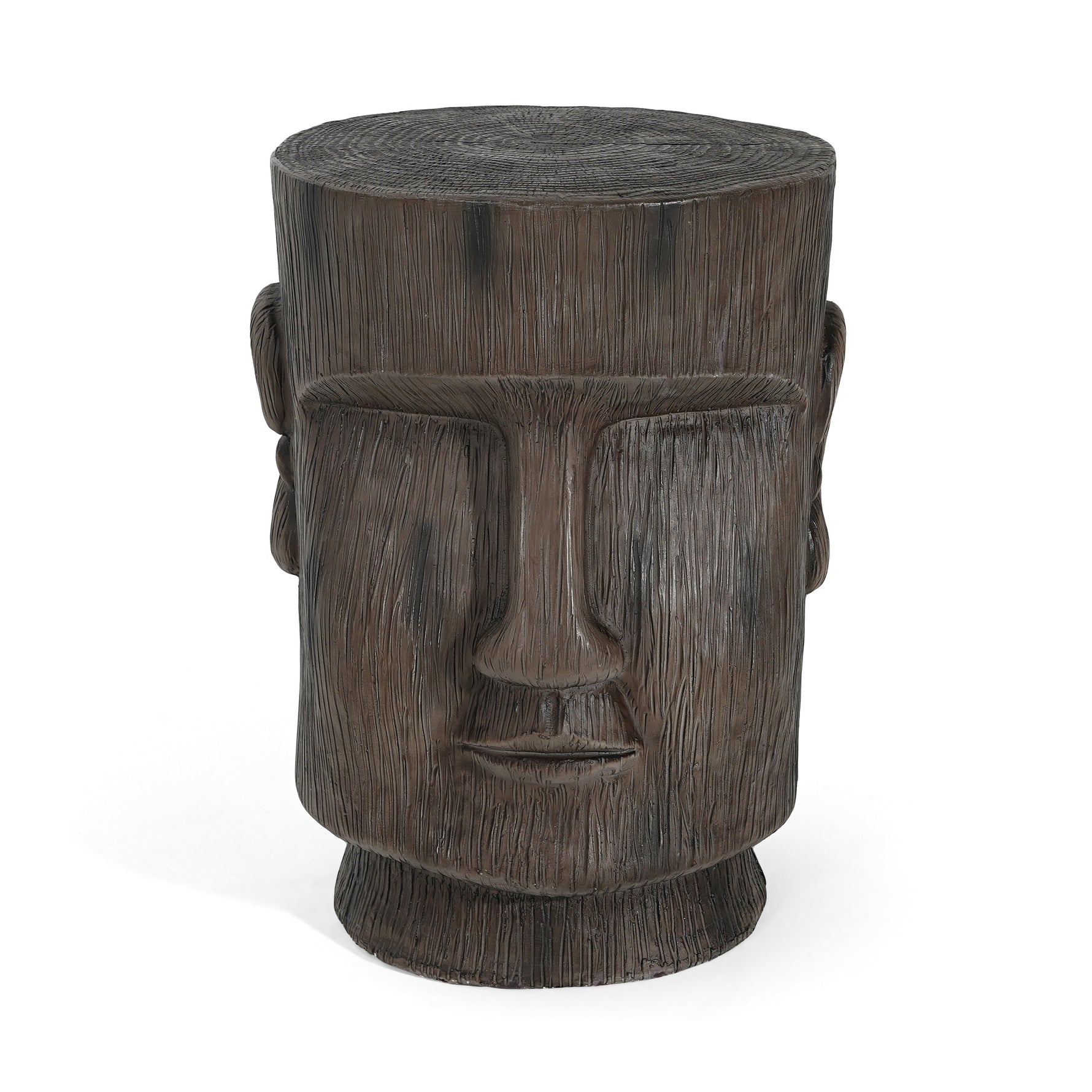 Outdoor Side Table Easter Island Moai Statue Pedestal
