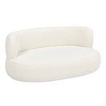 Shep 36' Curved Dog Sofa Bed, Medium, Ivory White Boucle