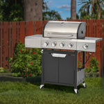 Propane Grill 4 Burner Barbecue Grill Stainless Steel Gas Grill with Side Burner
