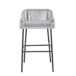 La Push Outdoor Patio Light Gray Rope Bar Stool, Set of 2