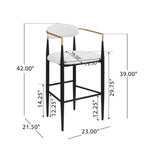 Upholstered Bar Stools with Backs for Kitchen Island (Set of 2) - Beige