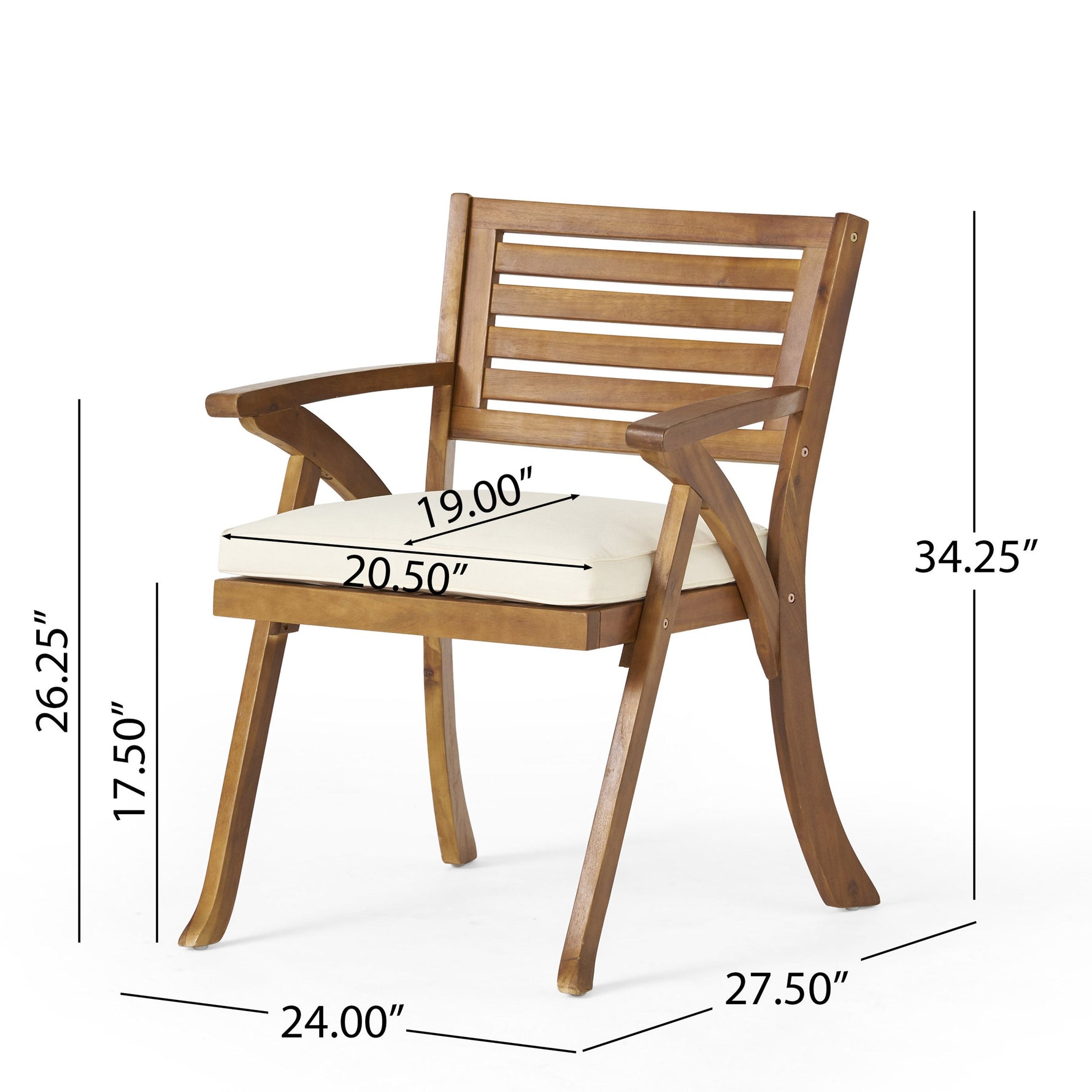 Hermosa 5-Piece Acacia Wood Outdoor Dining Set