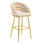 Bubble, Ball Chain Tufted Bar Chairs For Kitchen Island & Home Bar (Set of 2)